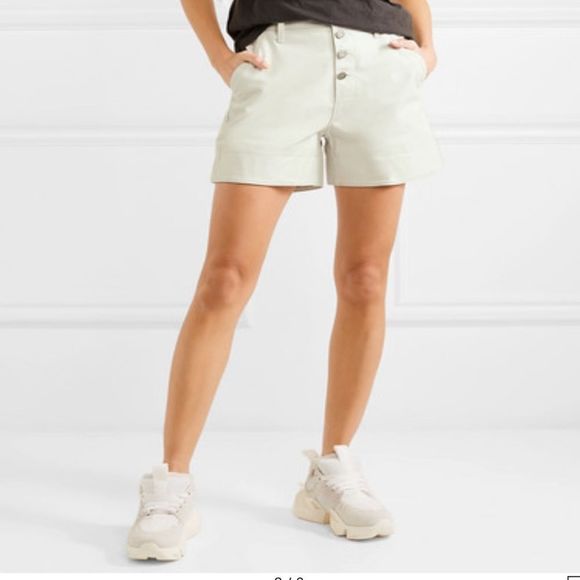 RTA Dash Leather Shorts In Cream - Picture 4 of 15